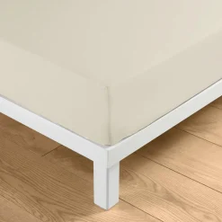 douceur d'intu017drieur Drap housse coton lavé (160 x 200 cm) Linella Ivoire Sale