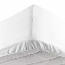 DOUCEUR D'INTERIEUR Drap housse coton lavé (140 x 190 cm) Linette Blanc Outlet