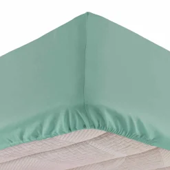 DOUCEUR D'INTERIEUR Drap housse coton lavé (160 x 200 cm) Linette Vert sauge