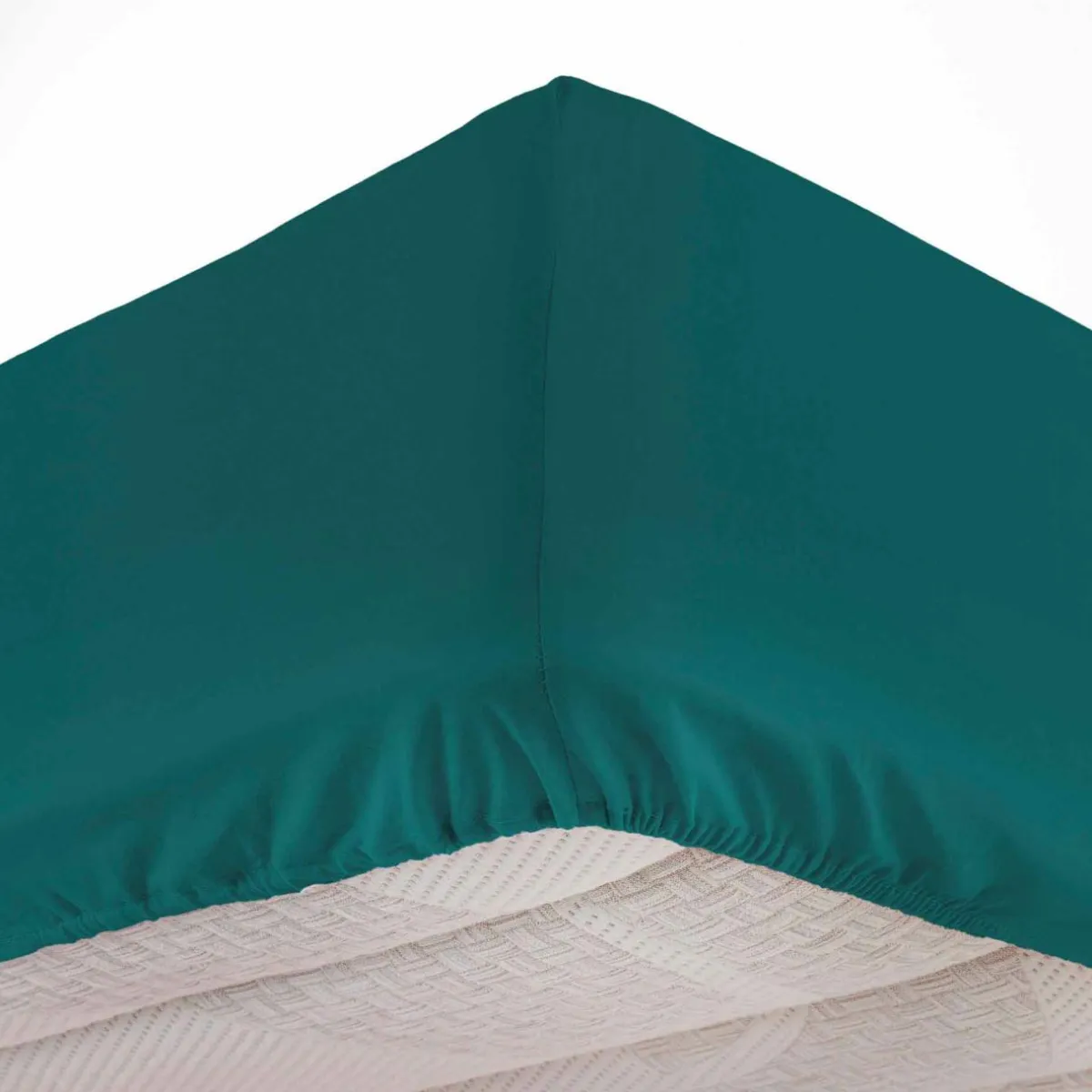 DOUCEUR D'INTERIEUR Drap housse coton lavé (140 x 190 cm) Linette Bleu pétrole Best