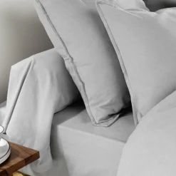 EMINZA Drap housse flanelle de coton (180 x 200 cm) Théa Gris clair New