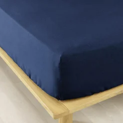 EMINZA Drap housse flanelle de coton (90 x 190 cm) Nina Bleu nuit New