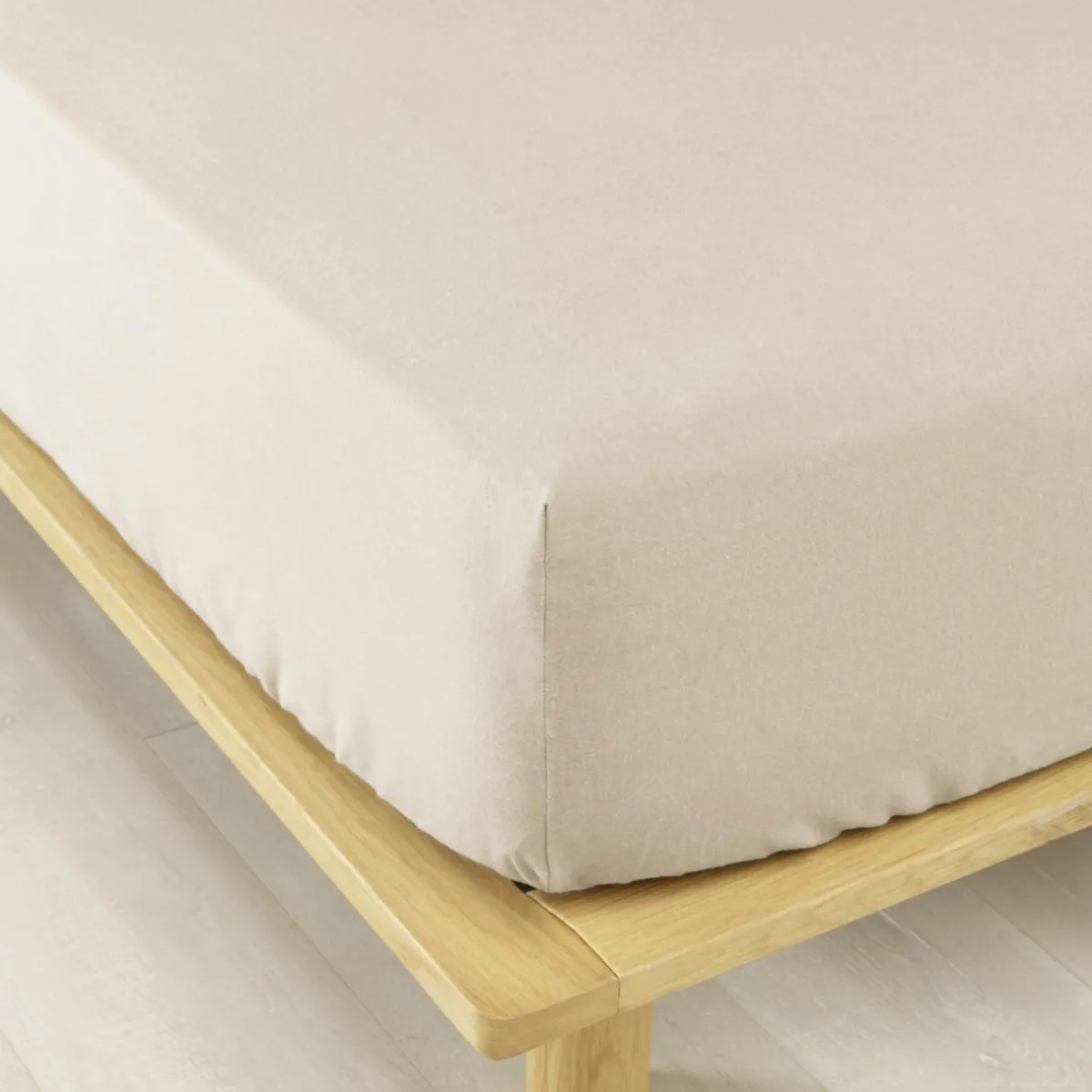 EMINZA Drap housse flanelle de coton (160 x 200 cm) Nina Beige Hot