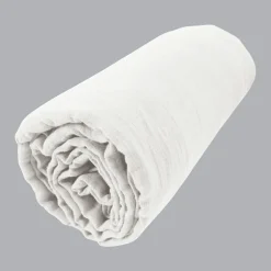EMINZA Drap housse gaze de coton (140 x 190 cm) Gaïa chantilly Blanc Hot