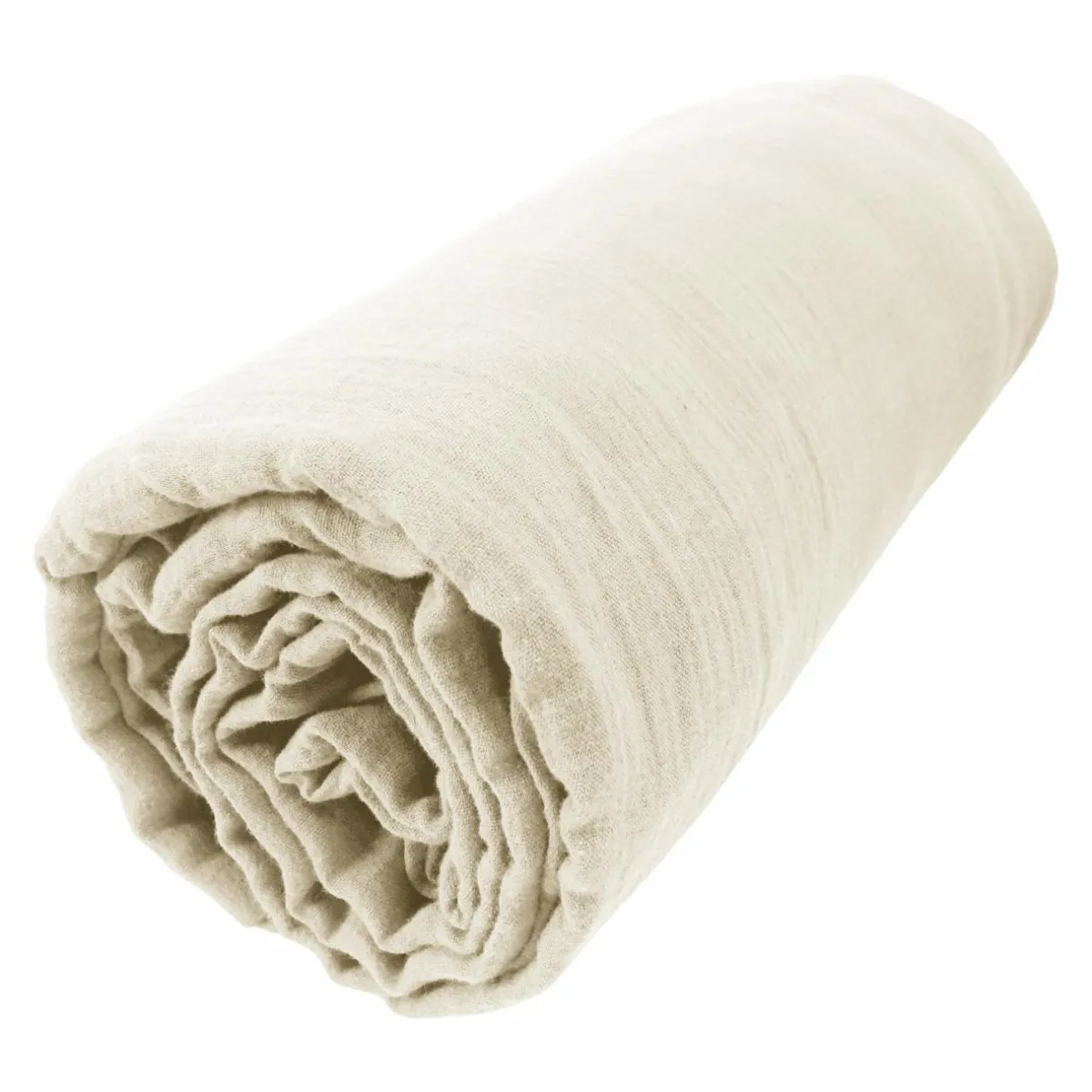 EMINZA Drap housse gaze de coton (90 x 190 cm) Gaïa pampa Beige Hot