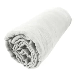 EMINZA Drap housse gaze de coton (90 x 200 cm) Gaïa Gris nuage Gris clair New