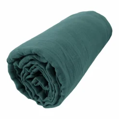EMINZA Drap housse gaze de coton (200 x 200 cm) Gaïa Bleu canard Online