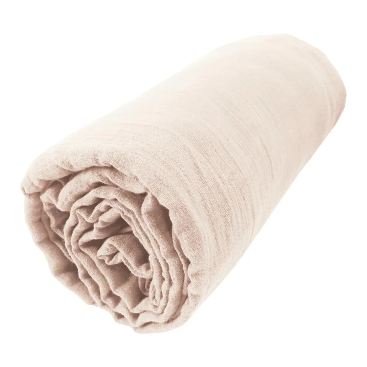 EMINZA Drap housse gaze de coton (140 x 200 cm) Gaïa Rose poudré Hot