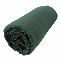 EMINZA Drap housse gaze de coton (90 x 200 cm) Gaïa Vert sapin Best
