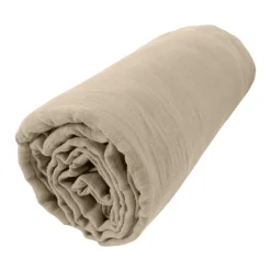 EMINZA Drap housse gaze de coton (180 x 200 cm) Gaïa Ficelle Hot