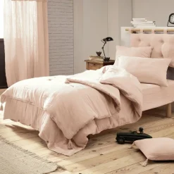 EMINZA Drap housse gaze de coton (90 x 190 cm) Gaïa Rose poudré Outlet
