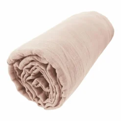 EMINZA Drap housse gaze de coton (90 x 190 cm) Gaïa Rose poudré Outlet