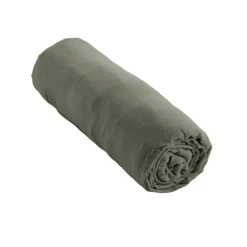 EMINZA Drap housse gaze de coton (140 x 200 cm) Gaïa Vert romarin Hot