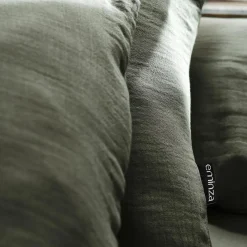 EMINZA Drap housse gaze de coton (140 x 200 cm) Gaïa Vert romarin Hot