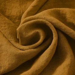 EMINZA Drap housse lin lavé (180 x 200 cm) Louise Caramel Clearance