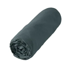 EMINZA Drap housse lin lavé (160 x 200 cm) Louise Gris ardoise Clearance