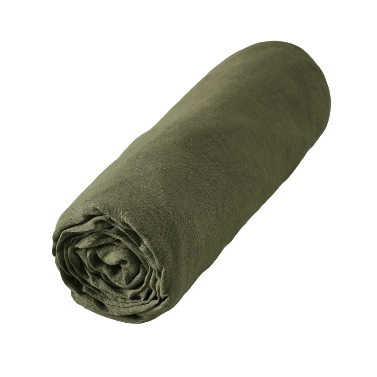 EMINZA Drap housse lin lavé (180 x 200 cm) Louise Vert romarin Online