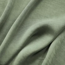 EMINZA Drap housse lyocell Tencel™ lavé (140 x 190 cm) Olivia Vert romarin Discount