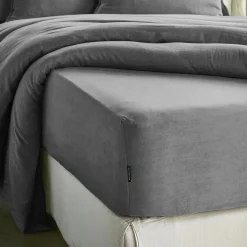 EMINZA Drap housse lyocell Tencel™ lavé (90 x 190 cm) Olivia granit Gris Hot