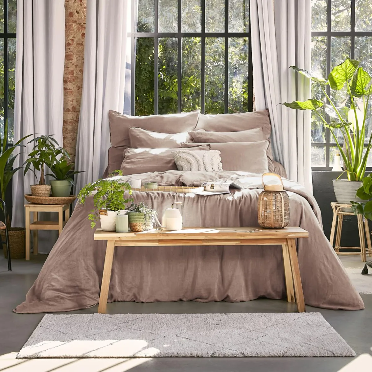 EMINZA Drap housse lyocell Tencel™ lavé (160 x 200 cm) Olivia blush Rose Hot
