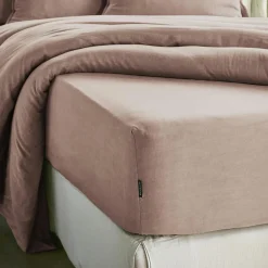 EMINZA Drap housse lyocell Tencel™ lavé (90 x 200 cm) Olivia blush Rose Outlet