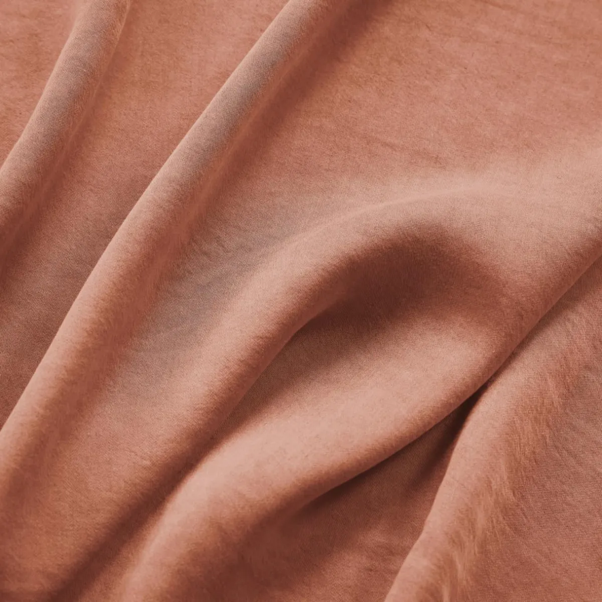 EMINZA Drap housse lyocell Tencel™ lavé (200 x 200 cm) Olivia Terracotta Sale