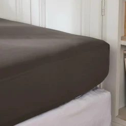 EMINZA Drap housse percale de coton (160 x 200 cm) Cali Gris Anthracite Online