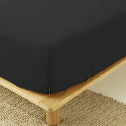EMINZA Drap housse percale de coton (90 x 200 cm) Cali Noir Clearance