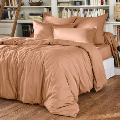 EMINZA Drap housse percale de coton (140 x 200 cm) Cali Rose Pêche Sale