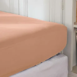 EMINZA Drap housse percale de coton (90 x 200 cm) Cali Rose Pêche Clearance