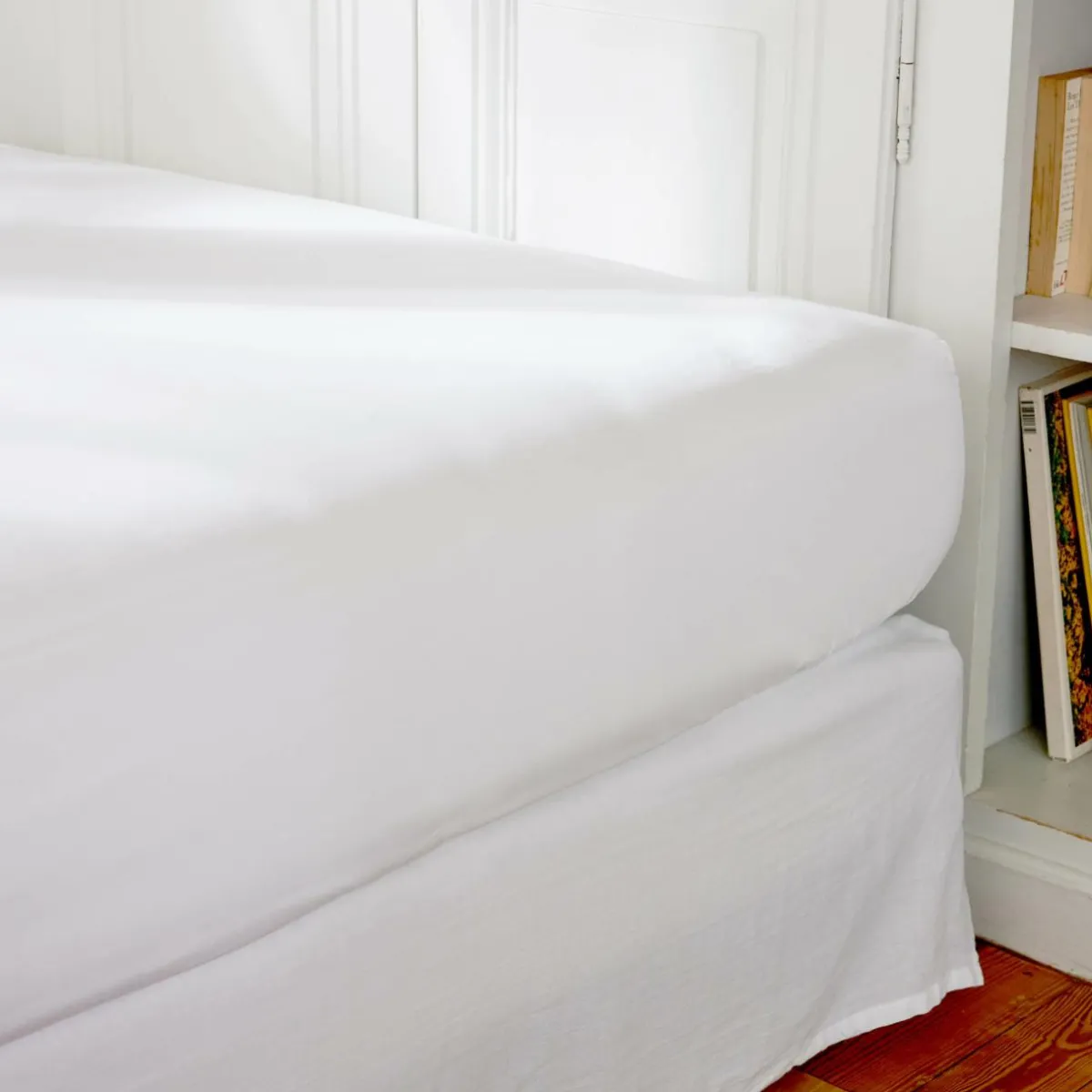 EMINZA Drap housse percale de coton (200 x 200 cm) Cali Blanc Online