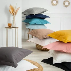EMINZA Drap housse percale de coton (90 x 200 cm) Cali Bleu canard Discount