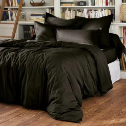 EMINZA Drap housse percale de coton (180 x 200 cm) Cali Noir Clearance