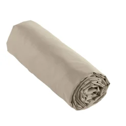 EMINZA Drap housse percale de coton (140 x 190 cm) Cali Taupe