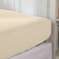 EMINZA Drap housse percale de coton (90 x 190 cm) Cali Beige Outlet