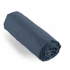 EMINZA Drap housse percale de coton (160 x 200 cm) Cali Bleu marine Sale