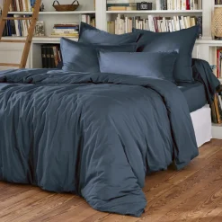 EMINZA Drap housse percale de coton (160 x 200 cm) Cali Bleu marine Sale