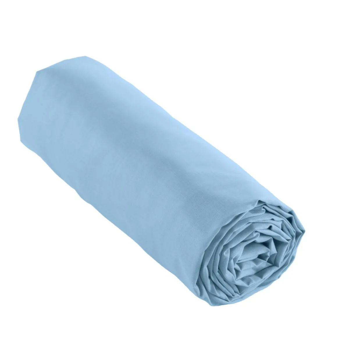 EMINZA Drap housse percale de coton (160 x 200 cm) Cali Bleu Ciel Sale