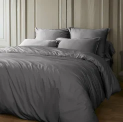 EMINZA Drap housse satin de bambou (140 x 200 cm) Sienna granit Gris Best