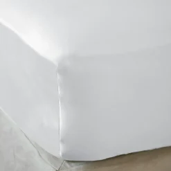 EMINZA Drap housse satin de bambou (90 x 190 cm) Sienna chantilly Blanc Outlet