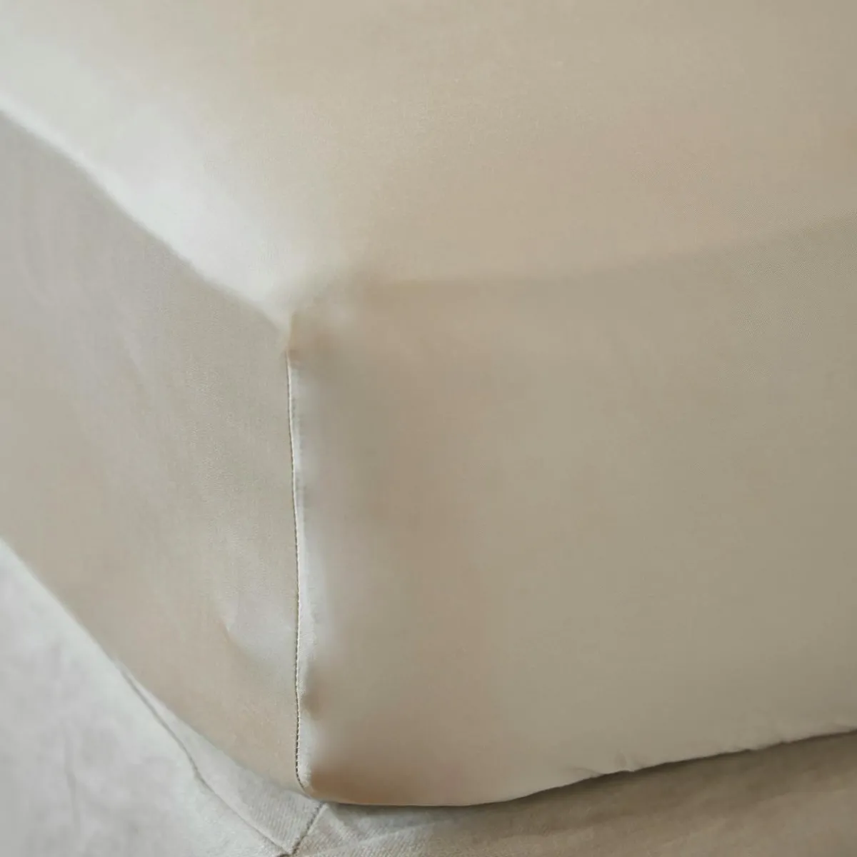 EMINZA Drap housse satin de bambou (90 x 200 cm) Sienna Beige Clearance