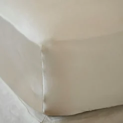 EMINZA Drap housse satin de bambou (180 x 200 cm) Sienna Beige Clearance