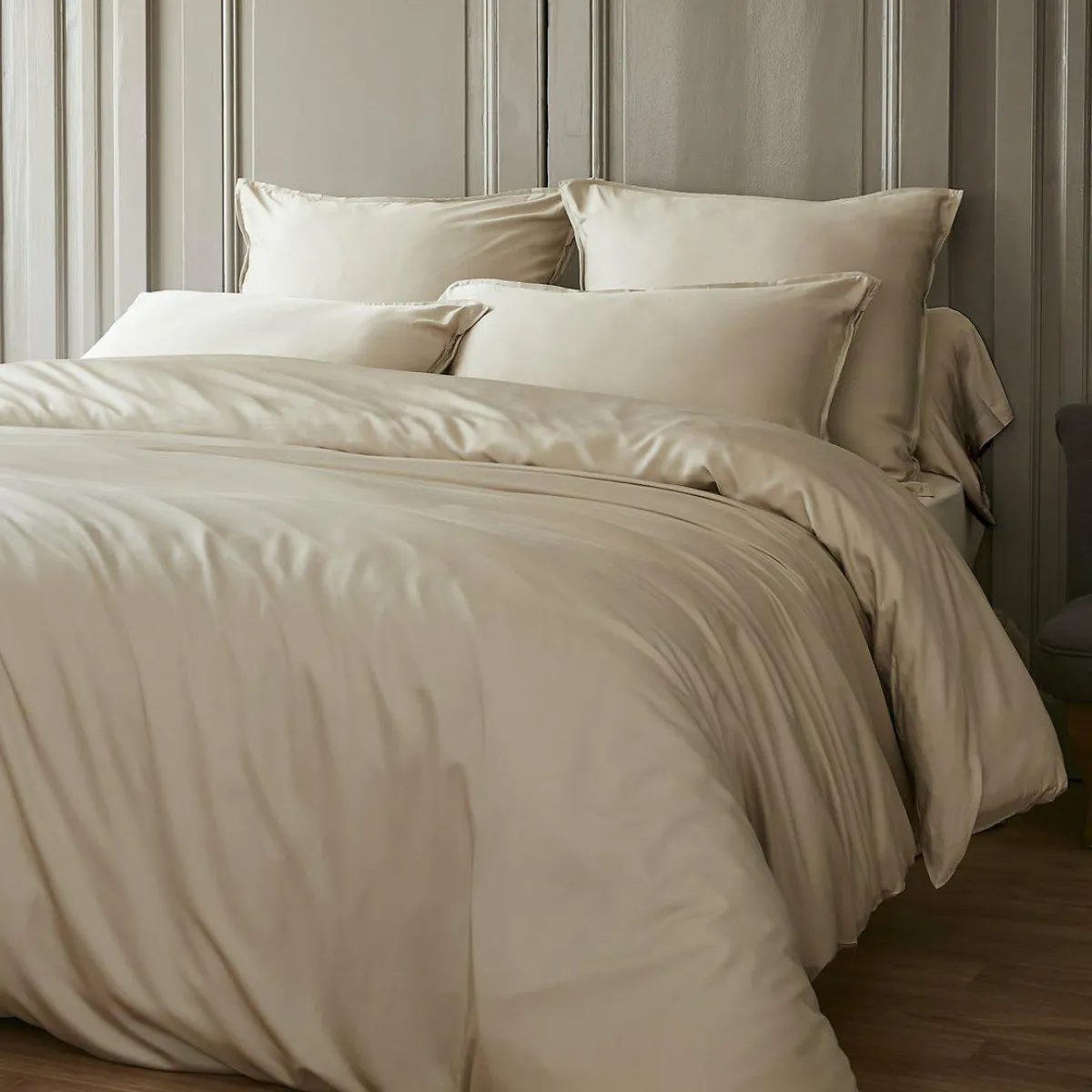 EMINZA Drap housse satin de bambou (160 x 200 cm) Sienna Beige Sale