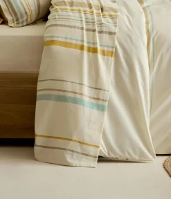 TRADI LINGE Drap plat coton lavé (240 x 310 cm) Hugo Jaune moutarde New