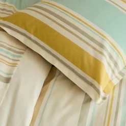 TRADI LINGE Drap plat coton lavé (240 x 310 cm) Hugo Jaune moutarde New
