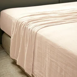 EMINZA Drap plat gaze de coton (240 x 300 cm) Gaïa Rose poudré Sale