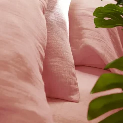 EMINZA Drap plat gaze de coton (240 x 300 cm) Gaïa Rose Pêche New
