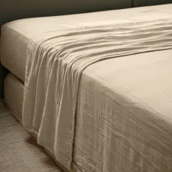 EMINZA Drap plat gaze de coton (270 x 300 cm) Gaïa Ficelle