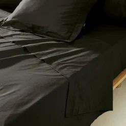EMINZA Drap plat percale de coton (270 x 300 cm) Cali Noir Online