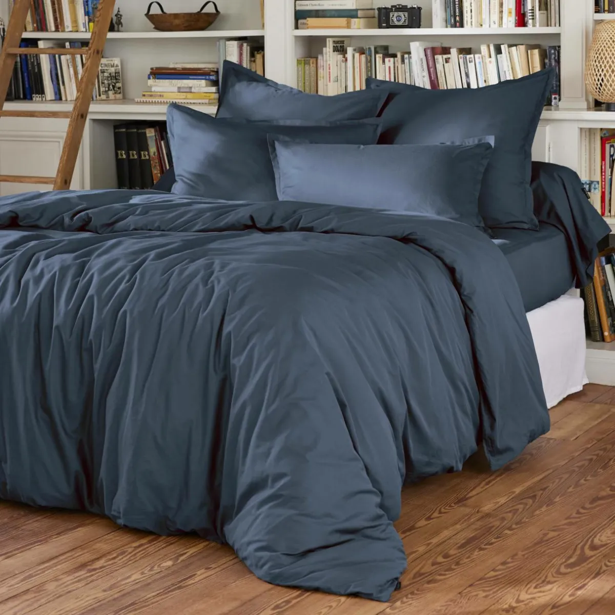 EMINZA Drap plat percale de coton (240 x 300 cm) Cali Bleu marine Online